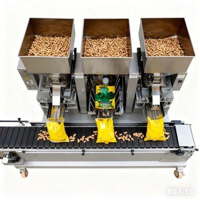 Good price 3-Head LinearAutomatic Weighing And Premade-Bag Packaging Machine For Nuts Dispensing in linea