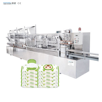 300 taglio / min SS304 in acciaio inossidabile di qualità asciugamani bagnati imballaggio macchina automatica per 30-120 PCS pacchetto