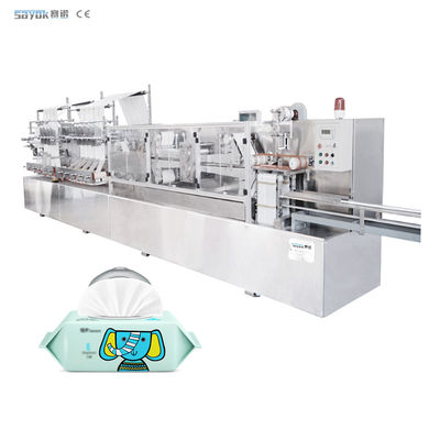 250-350 Taglio/Min Alta velocità macchina per la produzione di asciugamani bagnati 220v Linea di imballaggio automatico completo