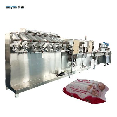 9.6 KW 3300KG Baby Wipe Packing Machine per imballaggi in plastica 30-120 pezzi