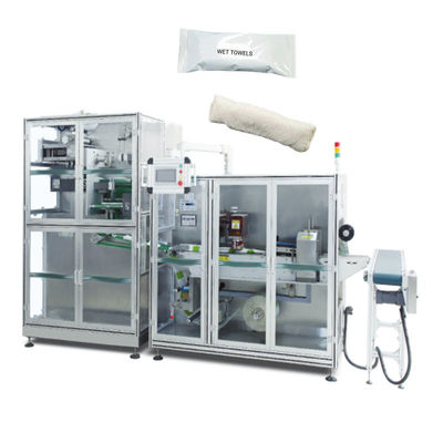 Linea di confezionamento automatica di rotoli di asciugamani per macchina imballatrice per taglio pieghevole per asciugamani bagnati 380V 50Hz