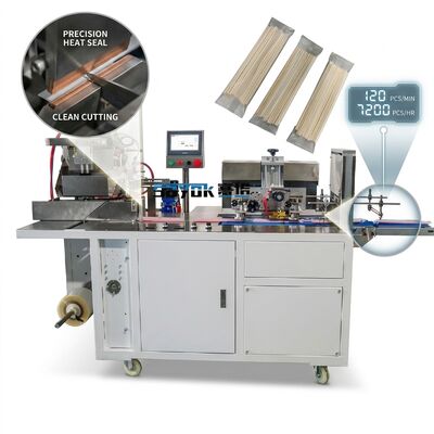 Disegno compatto Macchina di imballaggio automatico per spicchi di bambù che offre una soluzione di risparmio di spazio senza compromettere la capacità di imballaggio